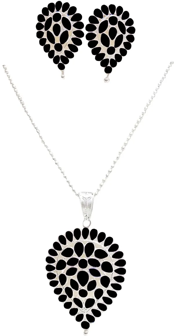 Assamese_Traditional_Silver_Plated_Black_Minakari_Dugdugi_Chain_Jewellery_Set_For_Women